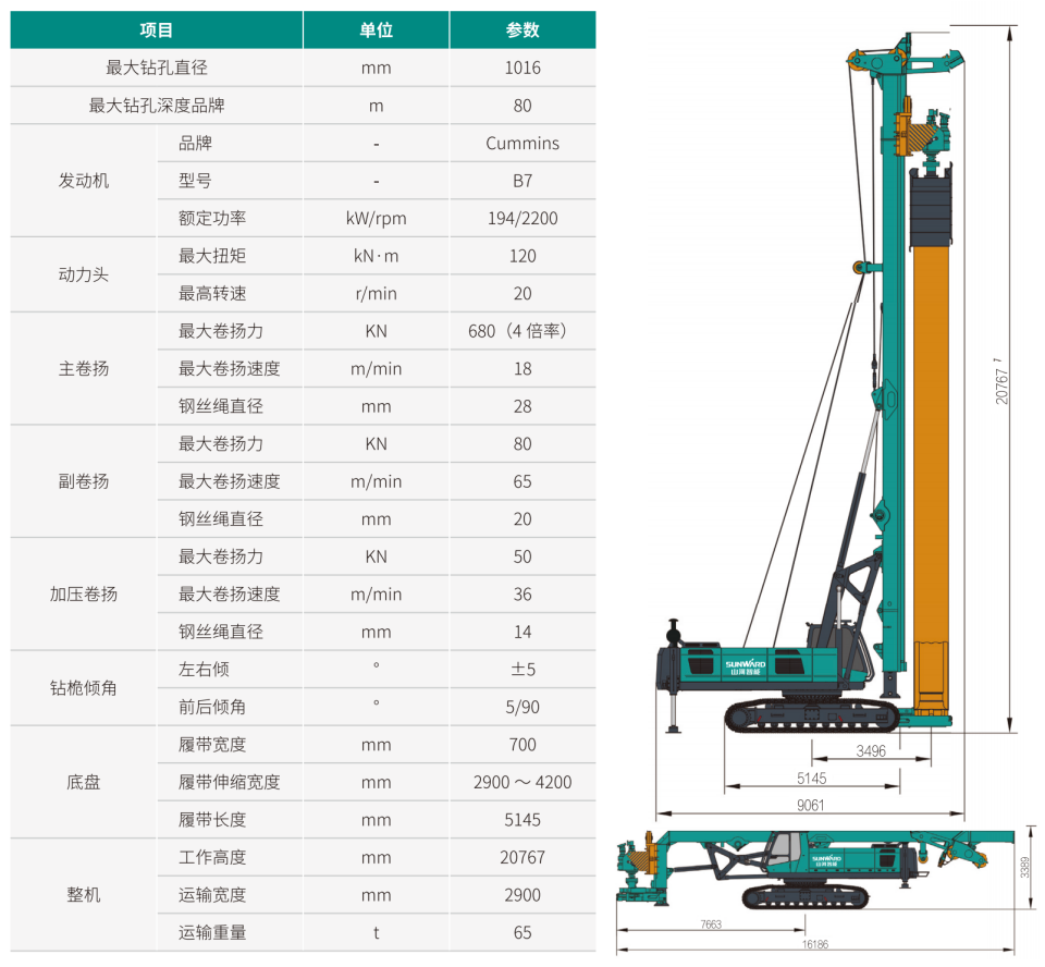 SWDTH100 大直径潜孔钻机